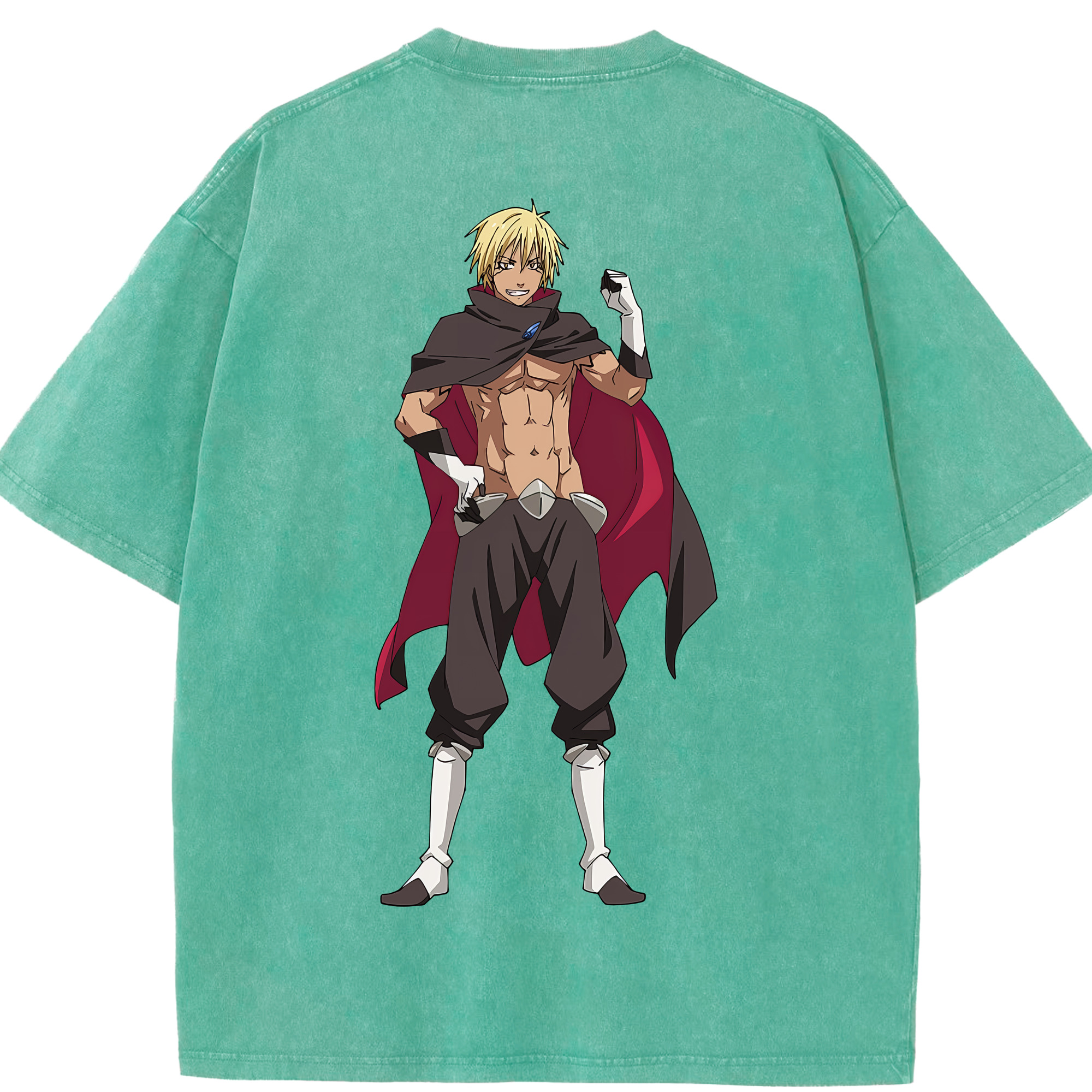 （画像用） 転スラ Regarding Reincarnated to Slime 綿100% ヴィンテージ風 半袖Tシャツ（背面プリント）